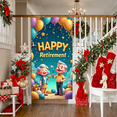 thumbnail image 6 of LUUFILx Black Background Happy Retirement Banner with Golden Balloons Stars Decorations Party Supplies Photography Props Retirement Party Backdrop Celebrations, 6 of 7