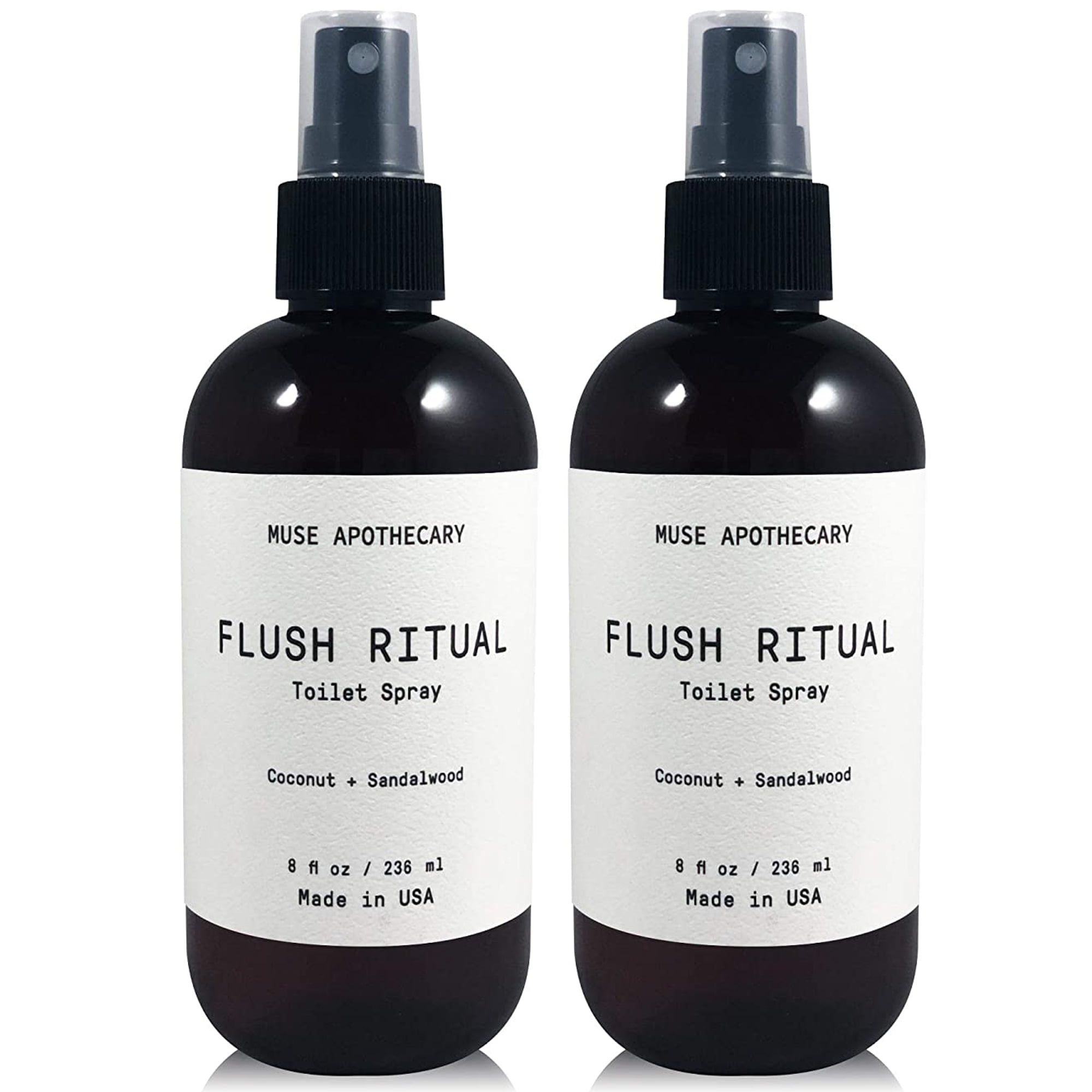 Muse Apothecary Flush Ritual Luxury Aromatherapy Toilet Bowl Spray Freshener Bathroom Deodorizer with Essential Oils 8 Oz 2-Pack