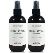Muse Apothecary Flush Ritual Luxury Aromatherapy Toilet Bowl Spray Freshener Bathroom Deodorizer with Essential Oils 8 Oz 2-Pack