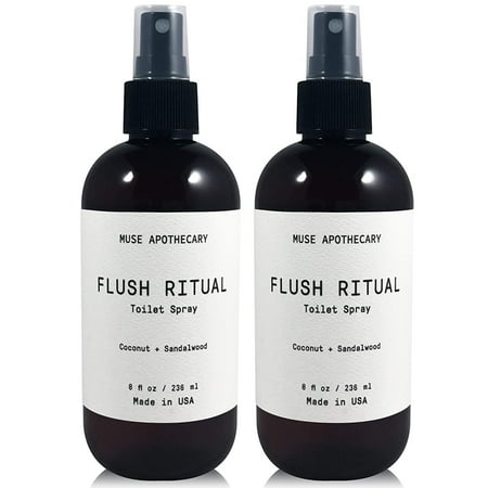 Muse Apothecary Flush Ritual Luxury Aromatherapy Toilet Bowl Spray Freshener Bathroom Deodorizer with Essential Oils 8 Oz 2-Pack