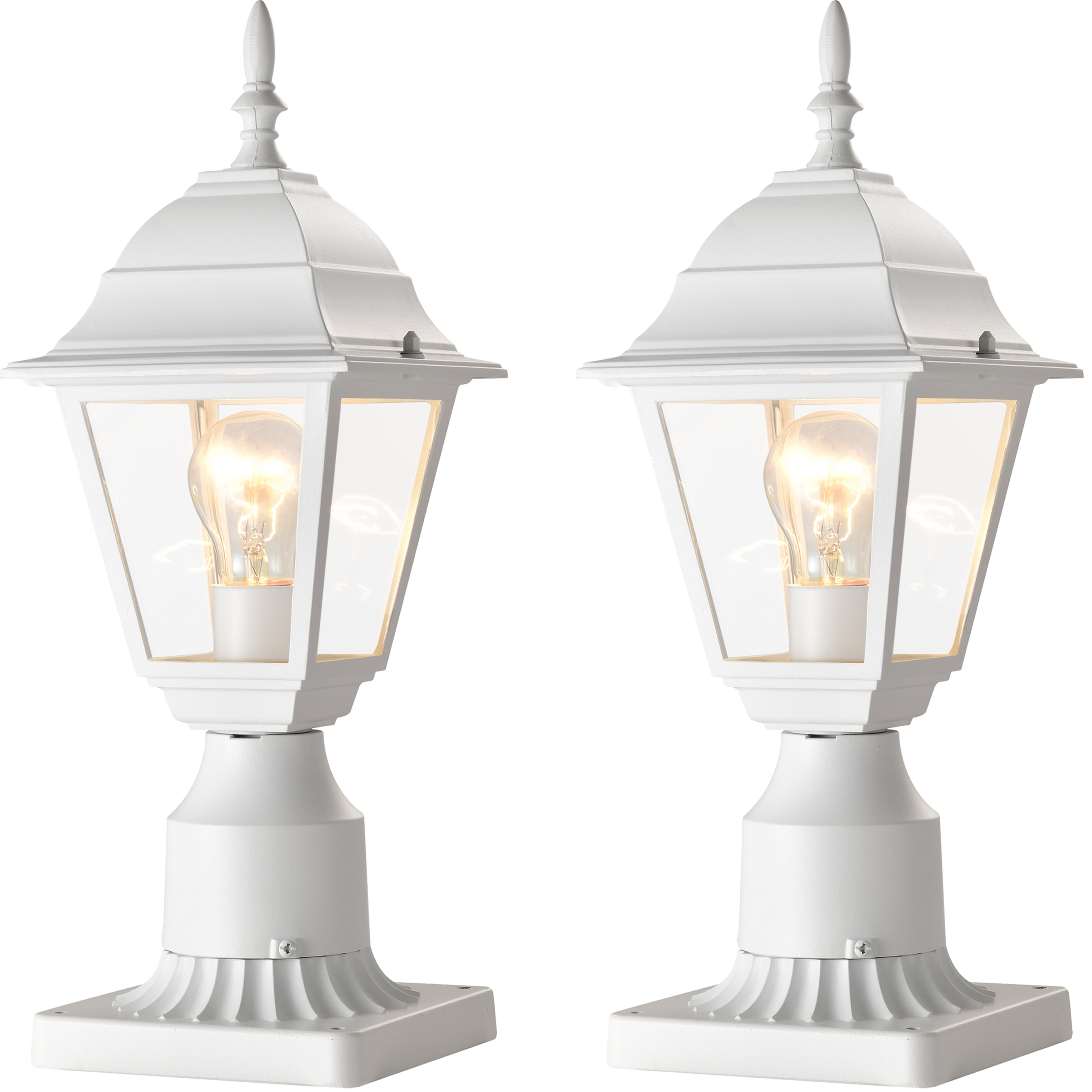 ASHOP Outdoor Post Lights 2 Pack White Aluminum Porch Light Fixtures for Patio Entryway Front Door