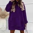 thumbnail image 5 of ManxiVoo Oversized Split Hem Sweatshirt for Women Long Sleeve Crewneck Drop Shoulder Loungewear Streetwear Casual Top for Autumn and Winter S Size Dark Purple, 5 of 6
