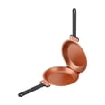 thumbnail image 2 of Double Sided Flip Frying Pan, Foldable Non-Stick Pancake & Fried Egg Pan, Double-Side Flip Design Cookware for Home Kitchen Cooking(Gold), 2 of 7