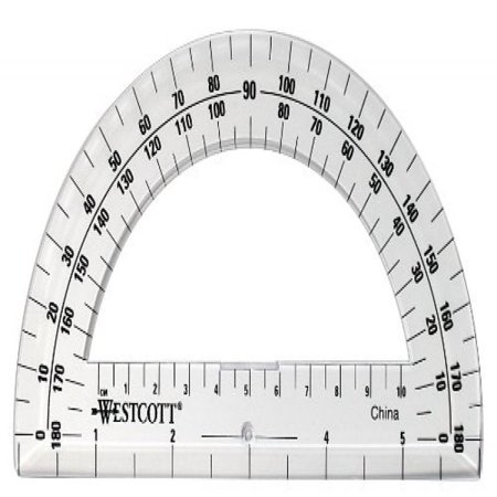 Photo 1 of Westcott 6-Inch Plastic 180 Degree Protractor, Clear