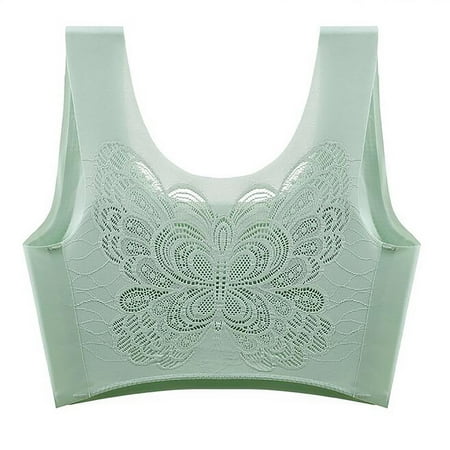 

KDDYLITQ Women s Seamless Sports Bra Wirefree High Impact Support for Yoga Gym Workout Fitness Green XXL