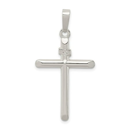 Diamond2Deal 925 Sterling Silver Polished INRI Cross Pendant for Women (L- 1.3 inch, W- 0.87 inch)