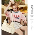 thumbnail image 6 of Canvas Messenger Bag Hobo Shoulder Bag Crossbody Bag with Multiple Pockets Large Tote Bag Handbag for Teen Women Men, 6 of 9