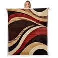 thumbnail image 1 of Erosebridal Retro Striped Fleece Blanket, Minimalism Sherpa Throw, Geometric Decor, 1 of 6
