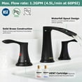 thumbnail image 3 of PARLOS Widespread 2-handle Waterfall Bathroom Faucet with Drain Assembly, 3 of 7
