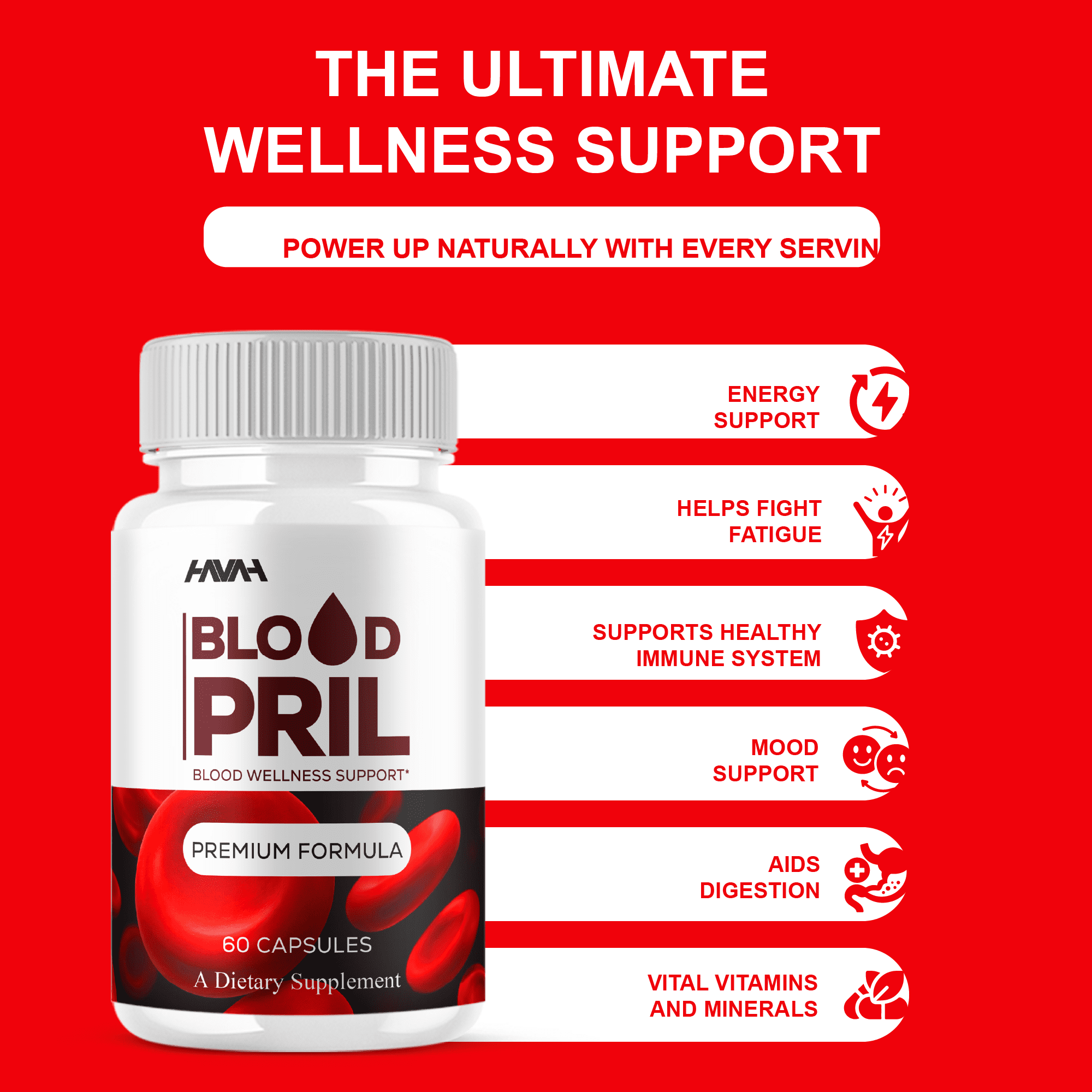 (2 Pack) Blood Pril Blood Wellness Pills, BloodPril Premium Support (120 Capsules)