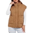 thumbnail image 6 of Cicy Bell Womens Quilted Puffer Vest Stand Collar Zip Up Winter Lightweight Padded Gilet Outerwear, 6 of 11