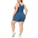 thumbnail image 3 of Overoles cortos de mezclilla para mujer de tallas grandes Agnes Orinda, con dobladillo enrollado y bolsillo, 5X, azul mezclilla, 3 of 6