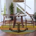 thumbnail image 5 of Nautical Anchor Round Rug 8ft Washable Circle Rugs Non Slip Farmhouse Vintage Old Wooden Grain Large Area Rug Indoor Floor Carpet for Bedroom Kitchen Living Room Home Office Dining Room Nursery, 5 of 8