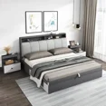 thumbnail image 2 of Juego de muebles para el hogar, cama de diseño moderno, tamaño Queen, dormitorio, Hotel, apartamento, con cajones, almacenamiento, cama King, 2 of 3