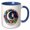 Blue/White, variant on 3drose, Robin Female Name, Moon, Woman, Lovely Cat Head. Art Gift for a Woman, 11oz Mug