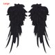 thumbnail image 1 of FEESHOW Angel Wings Halloween Cosplay Costume Accessories For Women Girls Embroidery Patch Fabric Big Black White Angel's Wing Gong Bohan LED, 1 of 2