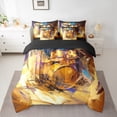 thumbnail image 2 of Homewish Cartoon Gold Drum Twin Bedding Sets 7-Piece, Pop Hip Hop Music Bedding Comforter Set, Teens Kids Boys Girls Reversible Sheet Sets, Ultra Soft Bedroom Decor, 2 of 7