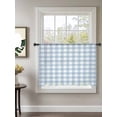 thumbnail image 2 of Sheer Curtains 45 Inch Length, Light Blue Plaid Semi Sheer Curtains Light Filtering Window Treatment, Modern Minimalist Country Privacy Voile Drapes for Living Room Bedroom 52x45 Inch, 2 of 7