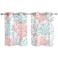 thumbnail image 2 of Red Blue Coral Coastal Window Curtains Panels with Silver Grommet, Summer Beach Seaside Nautical Kitchen Cafe Curtain Draperies Window Treatment Set for Living Room/Bedroom/Laundry/Bathroom, 55x39, 2 of 9