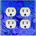 thumbnail image 1 of Metal Light Switch Plate Cover Purple Blue Floral Damask Wallpaper WAL028, 1 of 13