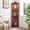 Cherry, variant on Lighted Corner Display Curio Cabinet Wooden Shelving Unit with Tempered Glass Door, Bar and Liquor Storage Area with 4 Shelves，Wine Cabinet with Curved Top Oak