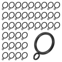 Uxcell 40-Pack Black Curtain Rings with Eyelet, Rustproof Metal Rings for Curtain Rods, 1 Inch Interior Diameter