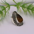thumbnail image 2 of Silver Gift Ring, Tiger Eye Solid 925 Sterling Silver Ring, 2 of 5