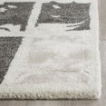 thumbnail image 4 of SAFAVIEH Bella Kalina Checkered Abstract Wool Runner Rug, Dark Grey/Ivory, 2'3" x 7', 4 of 9