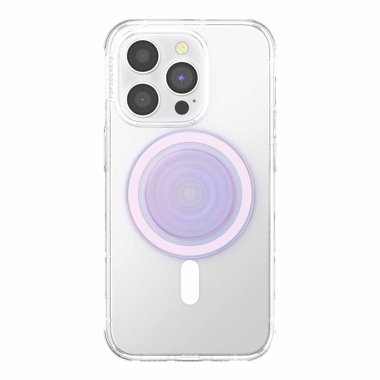 Popsockets PopGrip pour MagSafe Rond avec Anneau Adaptateur Opalescent Clear