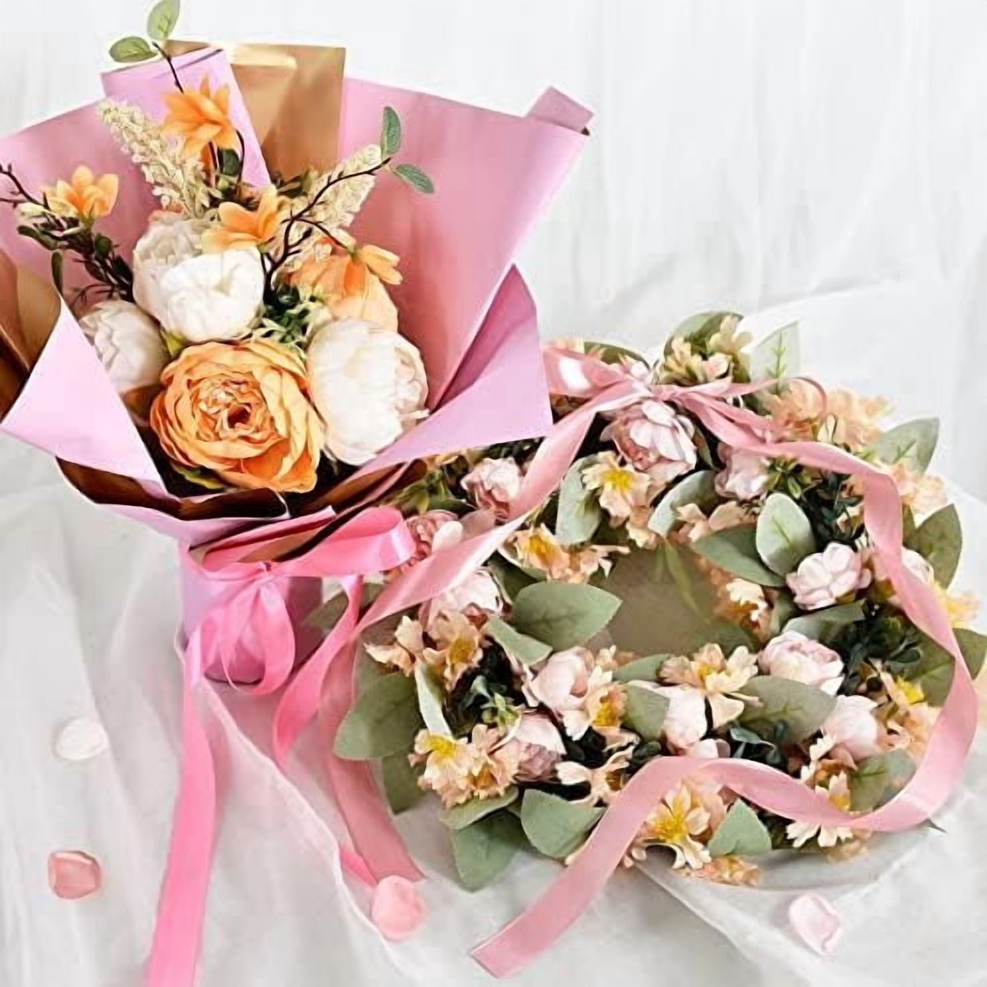 YNGLLC 1 Inch x 100yds Rose Gold Satin Ribbon, Thin Solid Color Satin Ribbon for Gift Wrapping, Crafts, Hair Bows Making, Wedding Party Decoration, Invitation Cards, Floral Bouquets, Christmas