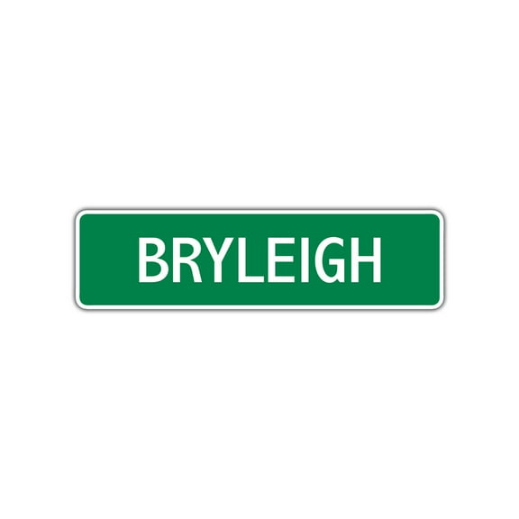 Bryleigh Girls Children Name Letter Printed Plaque Decoration Label Indoor Outdoor Unique Wall Novelty Aluminum Metal Sign 4"x13.5"