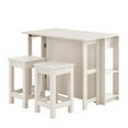 thumbnail image 4 of Modway Meadowbrook 3-Piece Kitchen Island and Stool Set in White Maple, 4 of 10