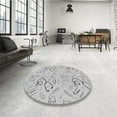 thumbnail image 4 of Ahgly Company Machine Washable Indoor Round Transitional Gunmetal Gray Area Rugs, 8' Round, 4 of 7