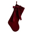 thumbnail image 2 of Large Velvet Christmas Stockings, 19 inch Christmas Stocking for Xmas Tree Mantle Fireplace Decoration Burgundy Green Socks Stocking Hanging Ornaments Gifts Stuffed Holiday Party Decor(Red), 2 of 5