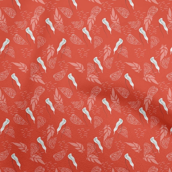 oneOone Rayon Red Fabric Tropical Diy Clothing Quilting Fabric Print Fabric By Yard 56 Inch Wide