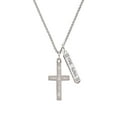thumbnail image 2 of Delight Jewelry Stainless Steel Psalm 46:5 - She will not Fall Engraved Cross - Silvertone Hope Anchors the Soul Bar Charm Necklace, 23", 2 of 4