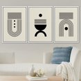 thumbnail image 2 of PixonSign Framed Canvas Print Wall Art Set Geometric Black Vintage Polygon Pattern Abstract Shapes Illustrations Modern Art Minimalism Decorative for Living Room, Bedroom, Office - 16"x24"x3 White, 2 of 5