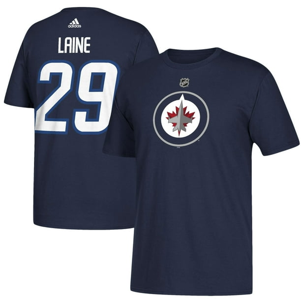 Winnipeg Jets Patrik Laine Adidas NHL Silver Player Name & Number T-Shirt