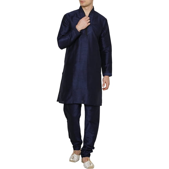 Royal Kurta Men's Dupion Silk Hineck Kurta Churidar