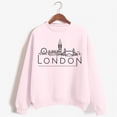 thumbnail image 2 of VISALY Pullover Crewneck Sweatshirt Graphic Sweatshirts Women's Solid Round Neck Long Sleeved London Printed Casual Sweaters Womens Sweatshirts Sweatshirt for Women Red M, 2 of 3