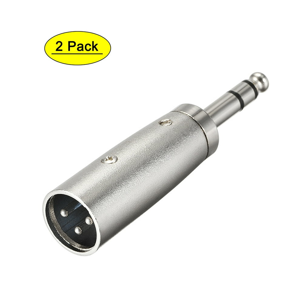 XLR Male to 1/4" Male TRS Adapter,Gender ChangerXLRM to 6.35mm Balanced Coupler Adapters