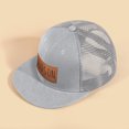 thumbnail image 4 of KAINSY Personalized Infant Baseball Hat Cap: Custom Name Light Grey Leather Patch Sun Hats - Adjustable Snapback Caps for Toddler Boys Girls(Small), 4 of 8