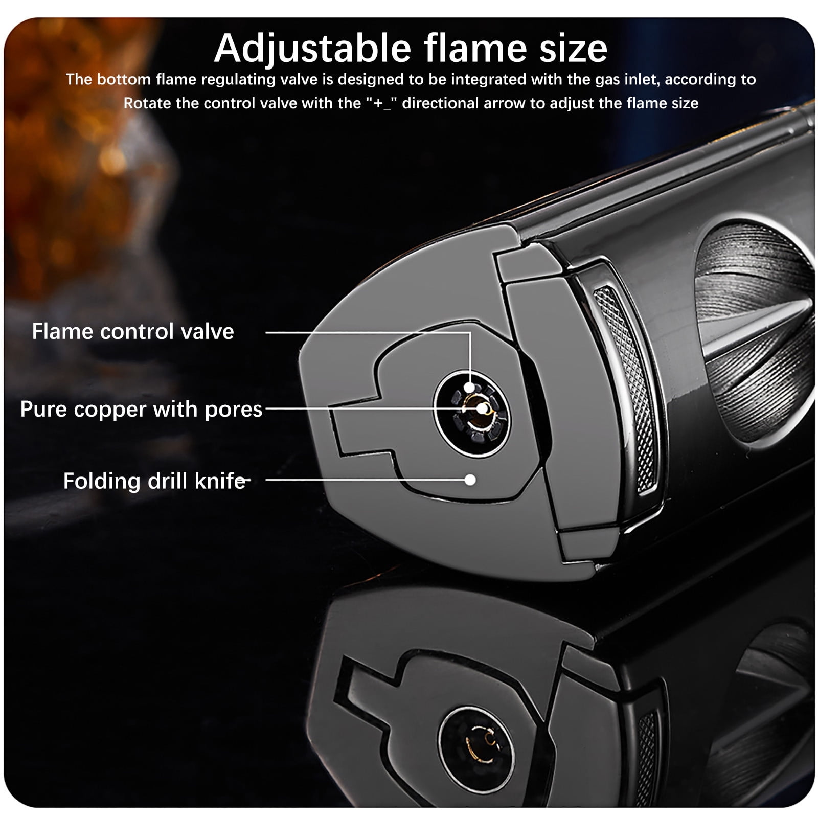 Torch Lighter Triple Flame Rechargeable Lighter, Portable Windproof Torch Igniter USB Charging Multifunction Lighter, for Cigar BBQ Camping Outdoor Lighting Use