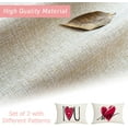 thumbnail image 6 of Valentine Day Love Heart Pillow Covers 12x20 inch Set of 2, Valentines Red & Black Throw Pillow Covers, Romantic Love Linen Cushion Cases for Home Decor Wedding Bed Sofa Couch, 6 of 6