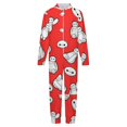 thumbnail image 4 of Cartoon Character Jumpsuit Home Pajamas for Girls Boys Flannel One Piece Winter Hooded PJs Child Kid Onesie 8-9Y, 4 of 7