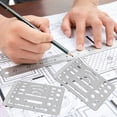 thumbnail image 4 of Baohd 2pieces Professional-grade Metal Ruler Precision Tools For Architectural Template Portable 1 1Set, 4 of 6