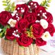 thumbnail image 2 of Rosas artificiales rojas BLEUM CADE, 200 piezas, terciopelo, tallos de 51 cm, 2 of 8