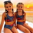 thumbnail image 4 of 4th of July Girls Swimsuits Size 10-12 Two Piece Sets Bathing Suit Beach Vacation American Flag Stars Striped Girls Bikini Summer Sleeveless Girls Clothes Swimsuits Swimwear Vermilion 1-2 Years, 4 of 8
