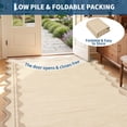 thumbnail image 6 of Hasoo 10' x 13' Jute Color Scalloped Washable Neutral Area Rug for Living Room Modern Geometric Accent Throw Carpet for Bedroom Non-Slip Floor Cover Room Home Decor, 6 of 7