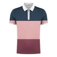 thumbnail image 4 of EQWLJWE Spring Saving!Half Zipper Shirt Hommes, Couleur Bloc Zipper Shirt Hommes, Bleu Couleur Bloc Shirt Hommes, Hommes T-Shirt Couleur Bloc Manches Courtes Col Rond Extérieur Tee Tops, 4 of 5
